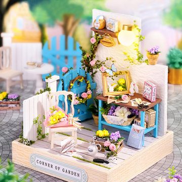 Cute Room 3D-Puzzle 3D-Puzzle DIY Miniaturhaus Puppenhaus Gartenecken, Puzzleteile, 3D-Puzzle-Miniaturhaus-Modellbausatz zum Basteln-Serie-Mini Szenen