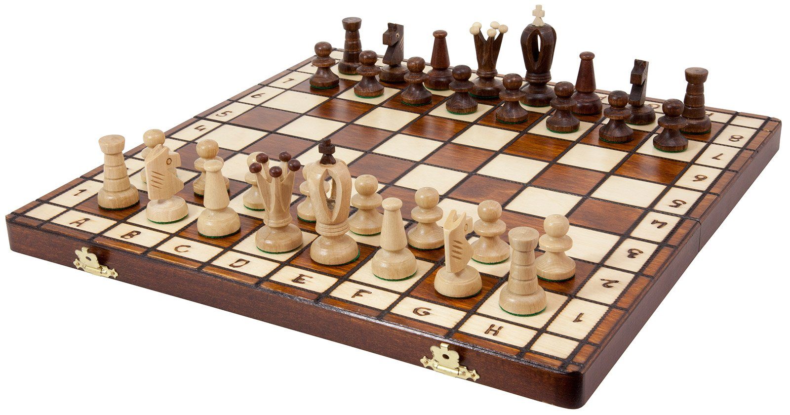 Albatros International Spiel, Albatros Schachspiel Holz ROYAL, Handgefertigt und Kompakt 36 x 36cm, Königshöhe 65mm - Edles Schach-Brett Holz Hochwertig inklusive Holz Schachfiguren - Gefertigt in EU - Chess Board Full Set