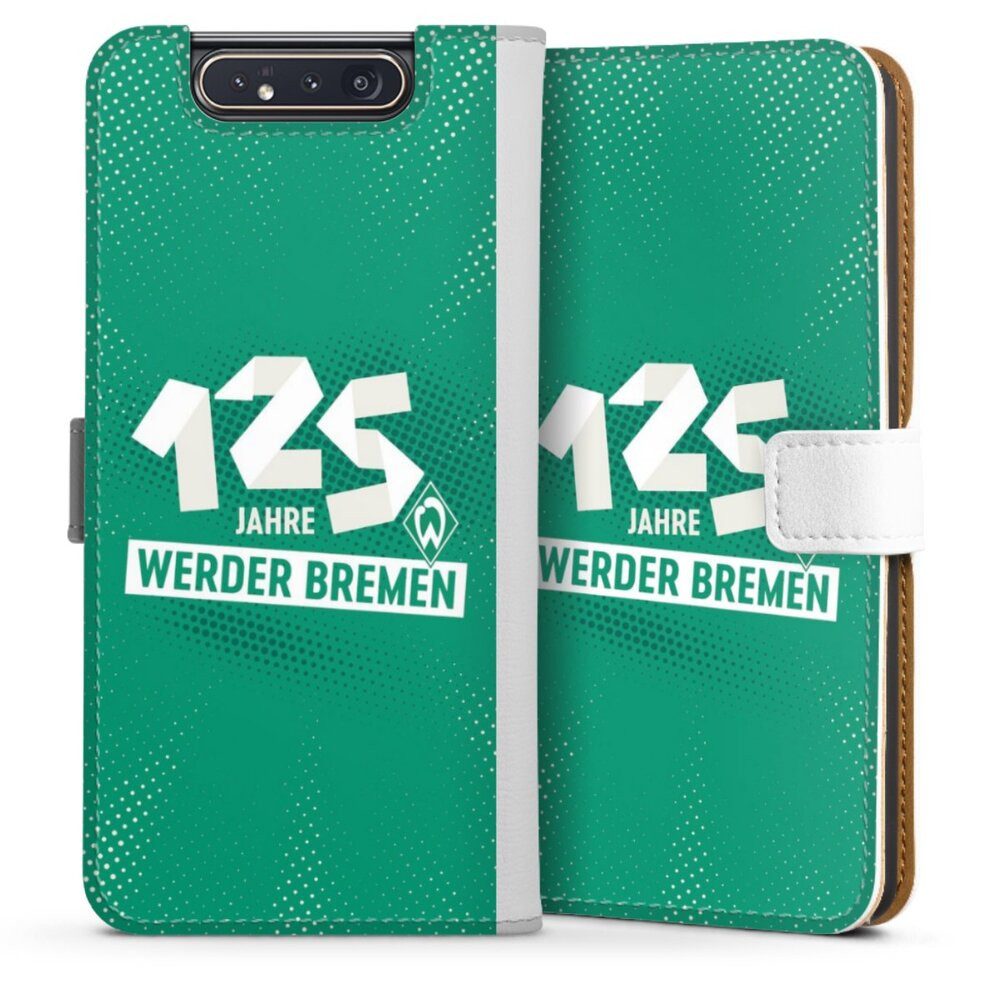 DeinDesign Handyhülle 125 Jahre Werder Bremen Offizielles Lizenzprodukt, Samsung Galaxy A80 Hülle Handy Flip Case Wallet Cover