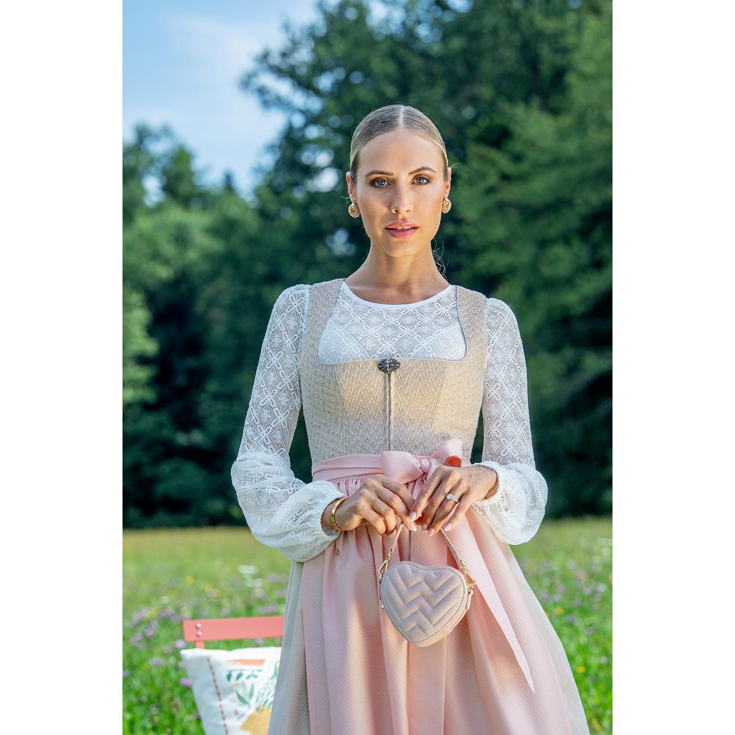 MarJo Dirndlbluse MarJo Dirndlbluse 'Eitting' Langarm, Offwhite