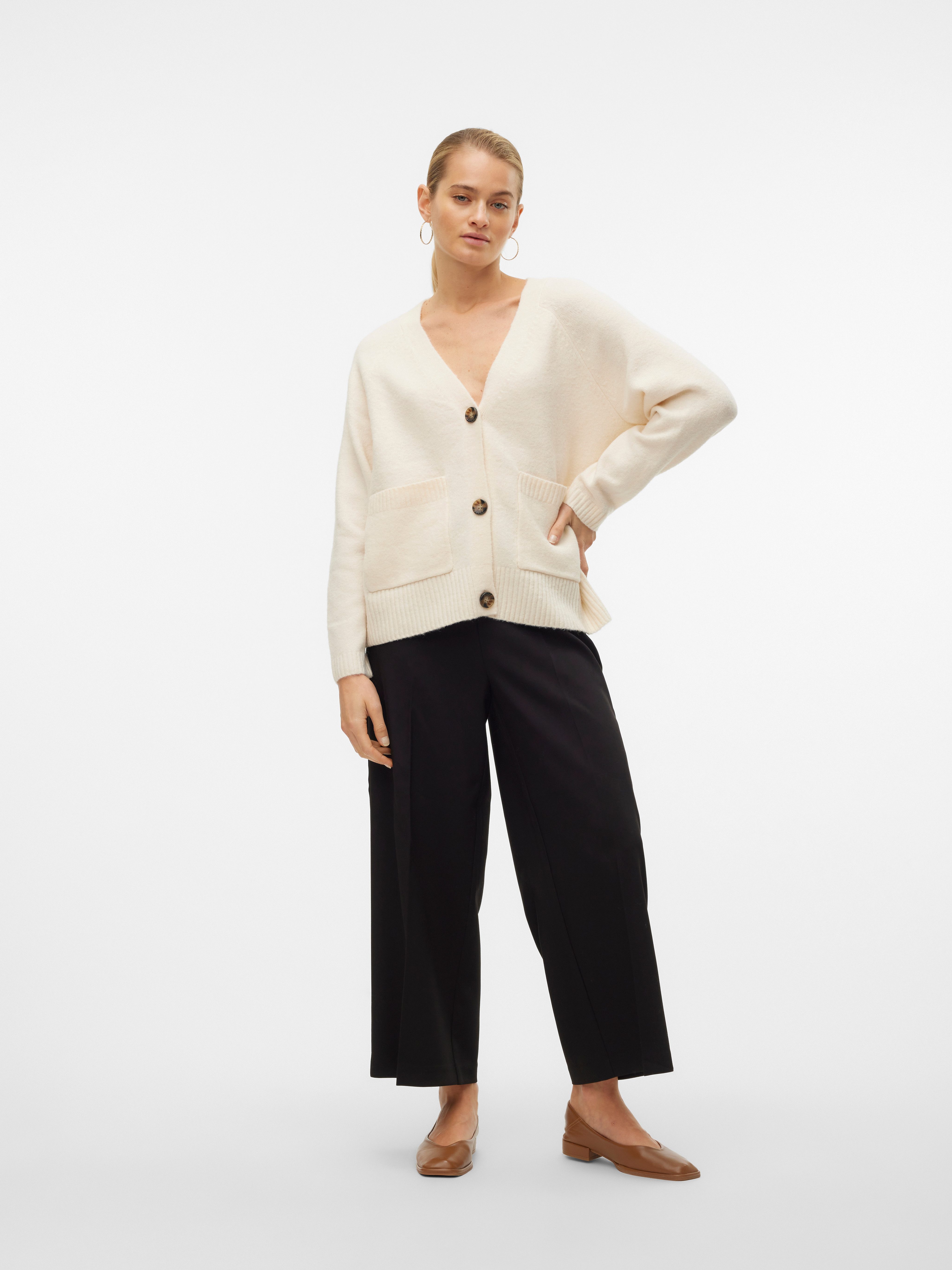 Vero Moda Strickjacke VMBOOM LS V-NECK BUTTON CARDIGAN GA NOOS