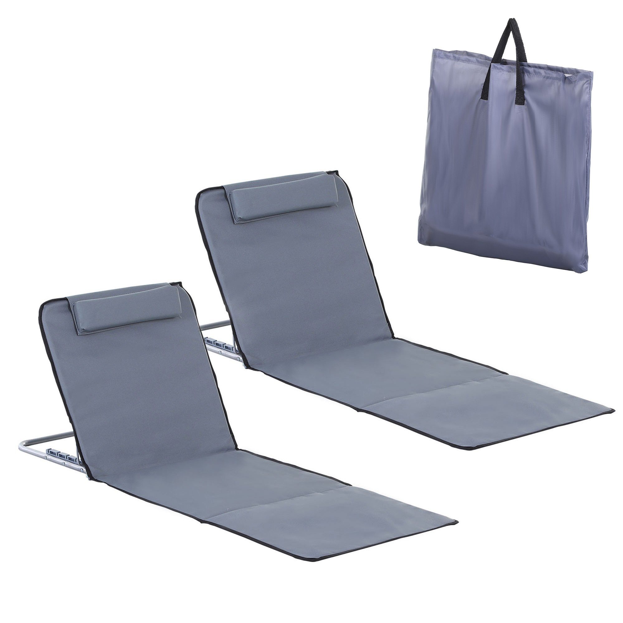 Outsunny Gartenliege Strandmatte mit Tragetasche, Faltbare günstig online kaufen