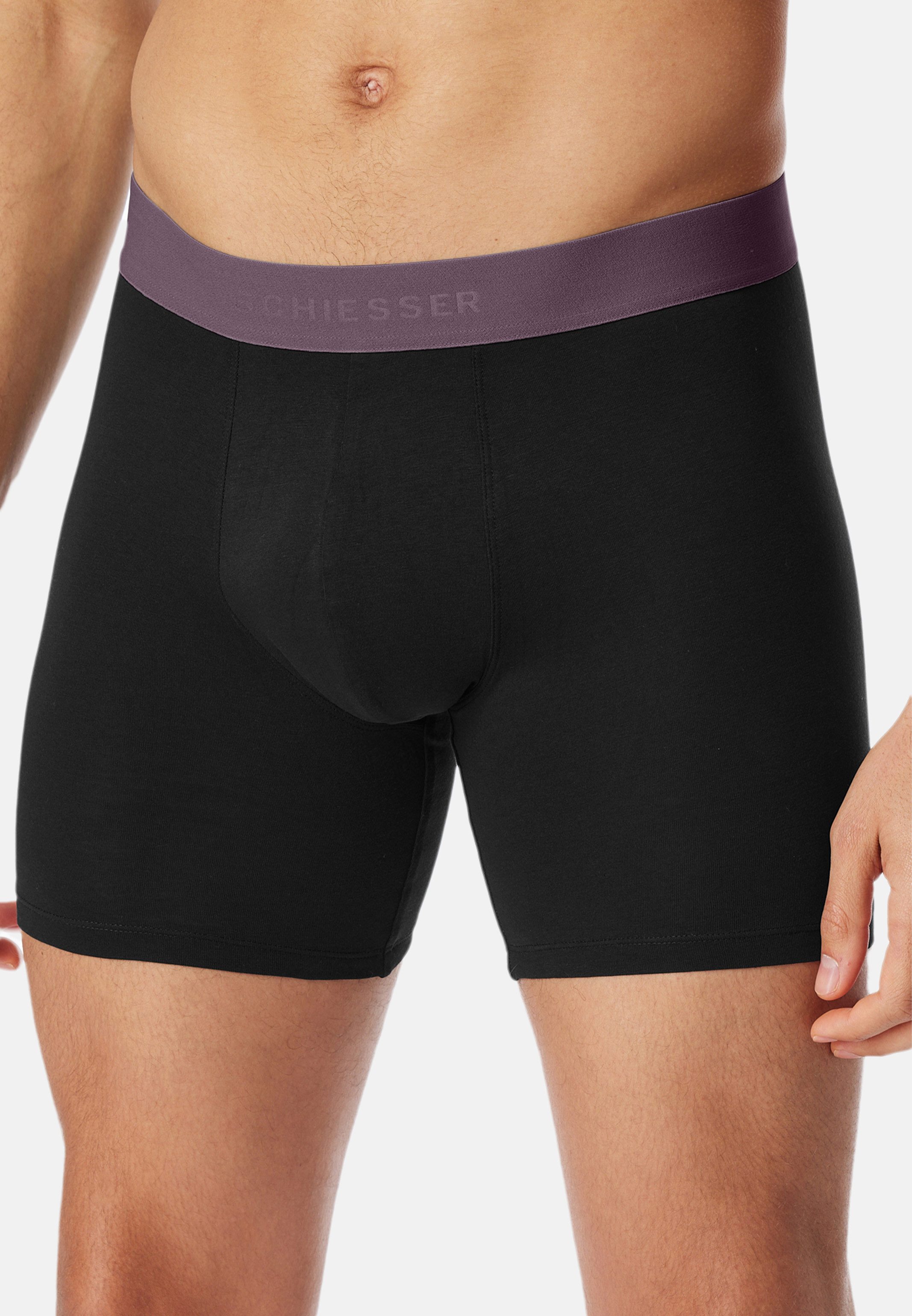 Schiesser Retro Boxer 4er Pack 95/5 Cotton (Spar-Set, 4-St) Long Short / Pant - Baumwolle - ohne Eingriff - Atmungsaktiv