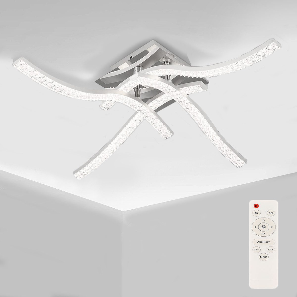 oyajia Deckenleuchte Kristall LED Deckenlampe 3/4 günstig online kaufen