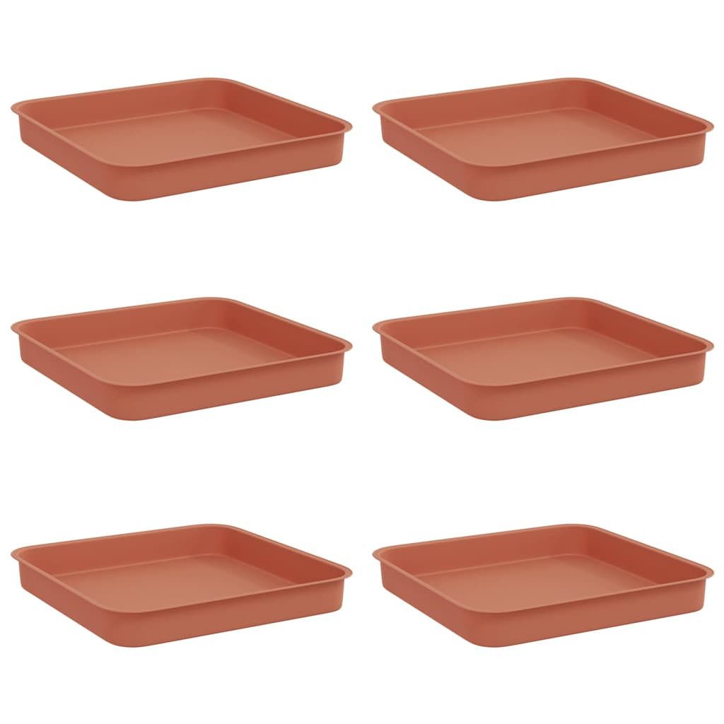 vidaXL Blumentopf Quadratisches Blumentablett 6 pcs Ziegelrot 15 x 15 x 2 cm (6 St)