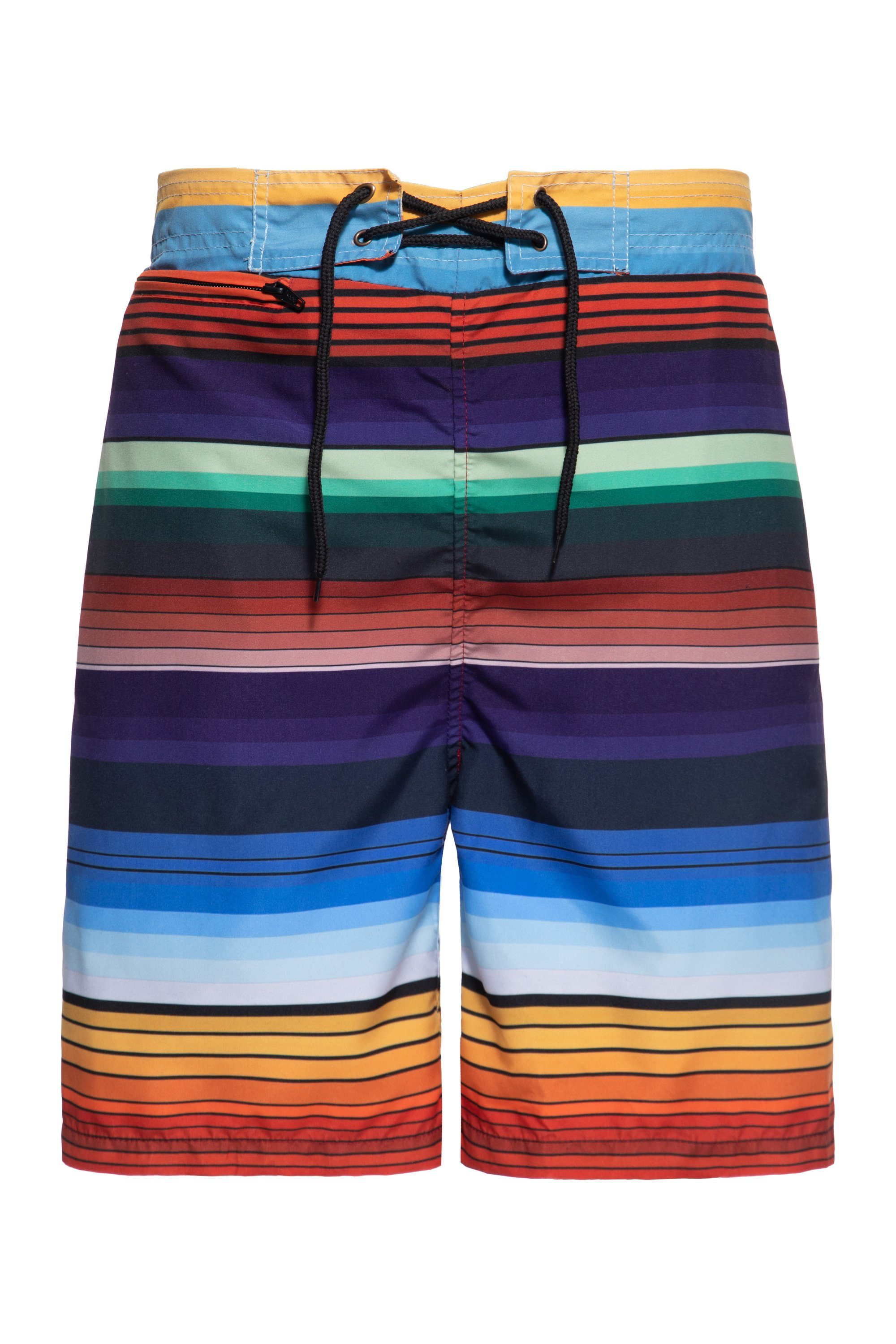 KingKerosin Badeshorts mit Blockstreifen-Look