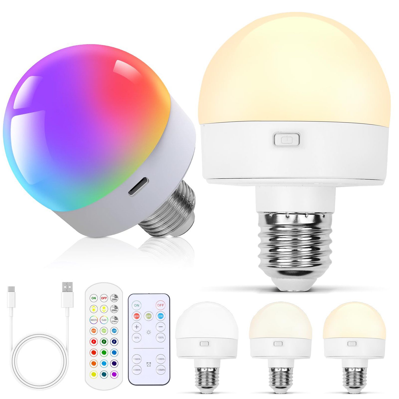 MUPOO LED-Leuchtmittel Glühbirne mit Fernbedienung,4w, E27, günstig online kaufen
