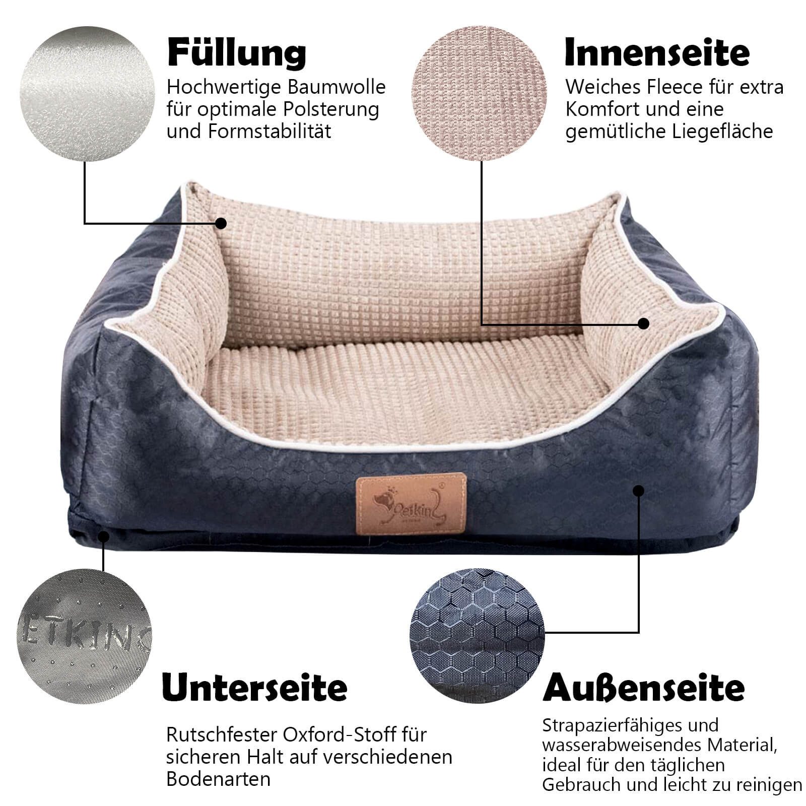 TopMeow Tierbett Hundebett mit Rand, Made günstig online kaufen