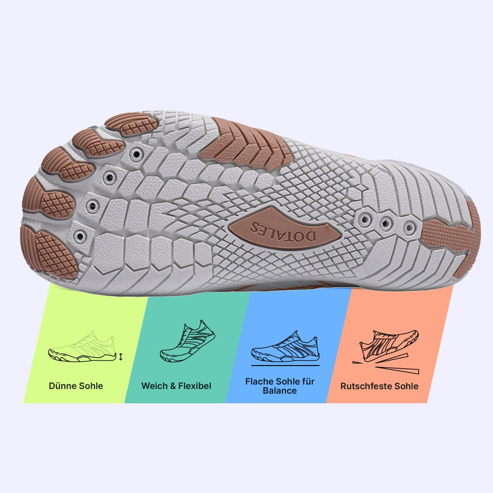 DOTALES Flowstep Barfußschuhe Damen & Herren, Flowstep Barfußschuhe Barfußschuh Das Original-Barfuß Sneaker, Minimalschuhe, Schnellverschluss