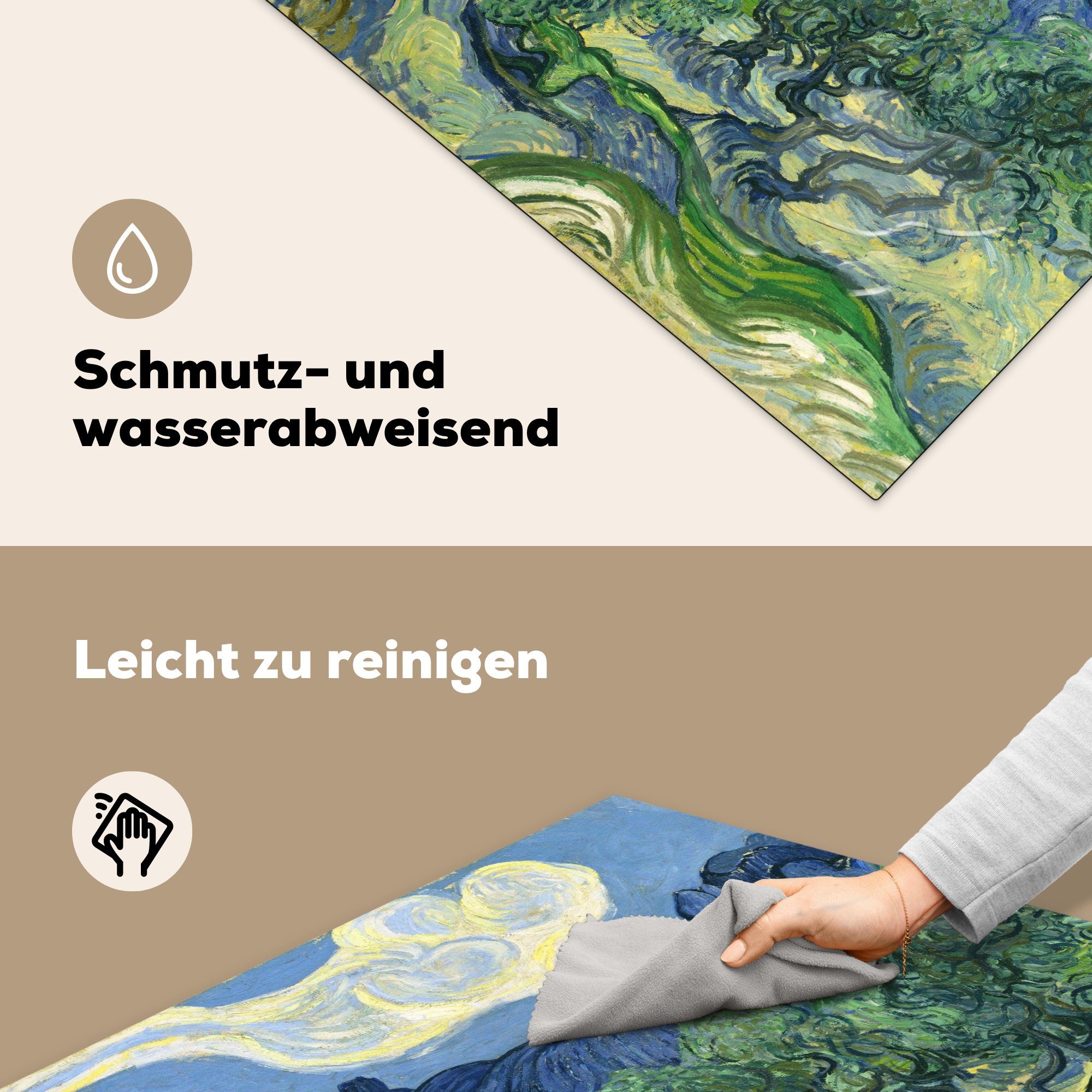 (1 78x78 - Die Ceranfeldabdeckung, cm, von Gogh, Olivenbäume für MuchoWow Vincent tlg), Vinyl, van küche Herdblende-/Abdeckplatte Arbeitsplatte Gemälde