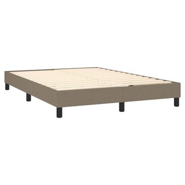 vidaXL Bettgestell Boxspringbett mit Matratze Taupe 140x200 cm Stoff Bett Bettgestell