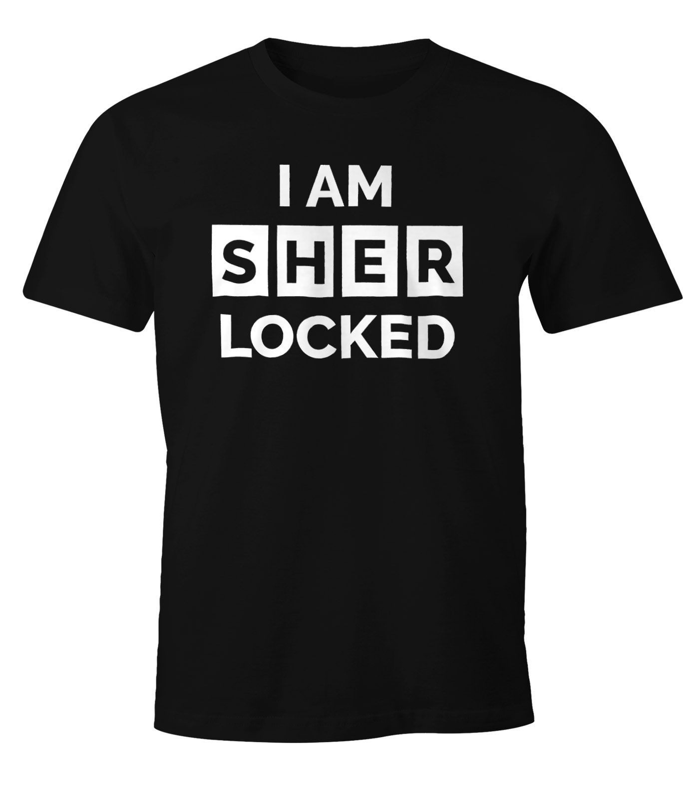 Print-Shirt Herren T-Shirt I am I'm SHERLOCKED Moonworks®