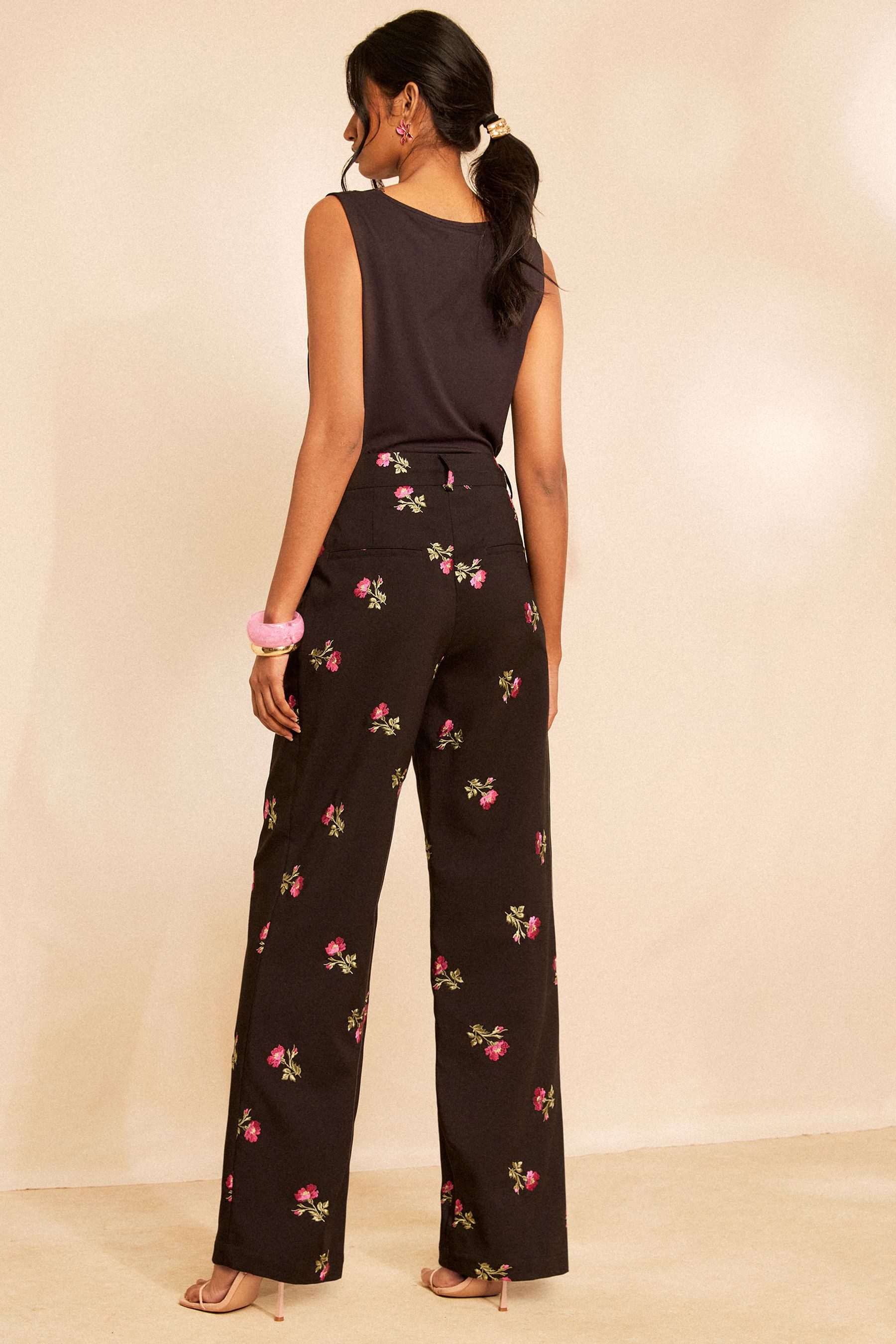 Love & Roses Palazzohose Love & Roses Tailored Fit Besticke, weite Hose (1-tlg)