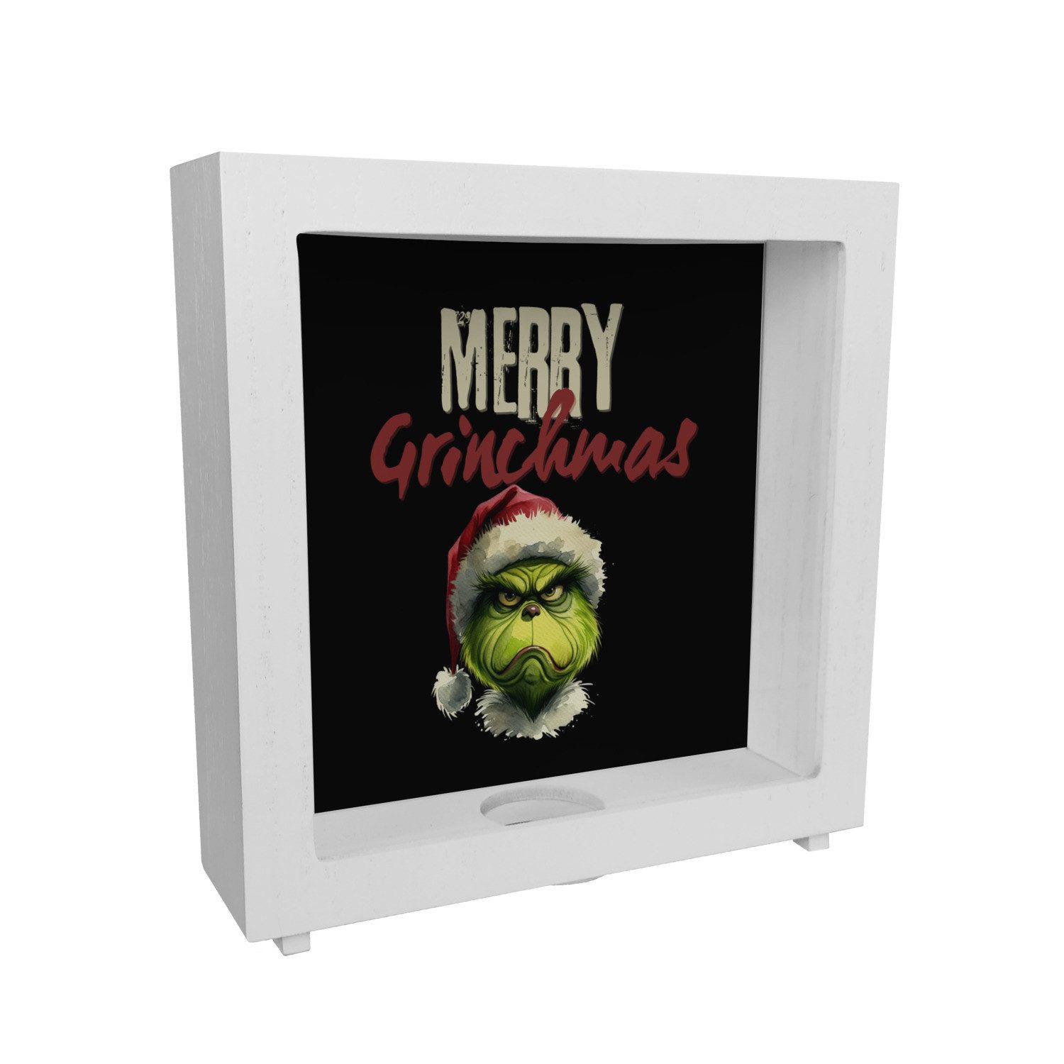 Spardose Merry Grinchmas Weihnachtsmuffel Rahmen Spardose aus Holz