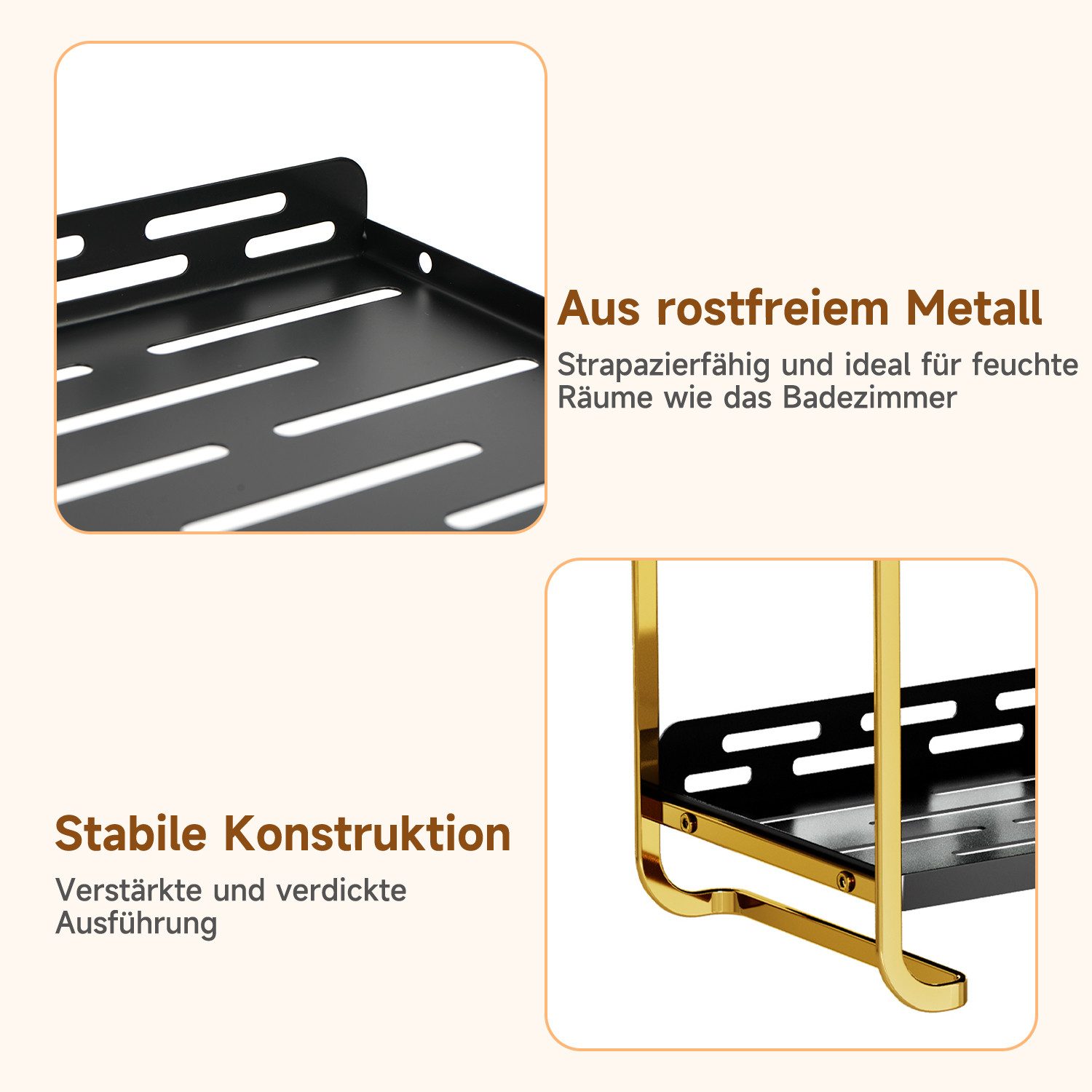 OSTWOLKE Make-Up Organizer für Schminktisch, 2-Stöckiger Badezimmer-Arbeitsplatten, Kosmetik-Aufbewahrungsregal, für Schlafzimmer – Bild 5 von 5