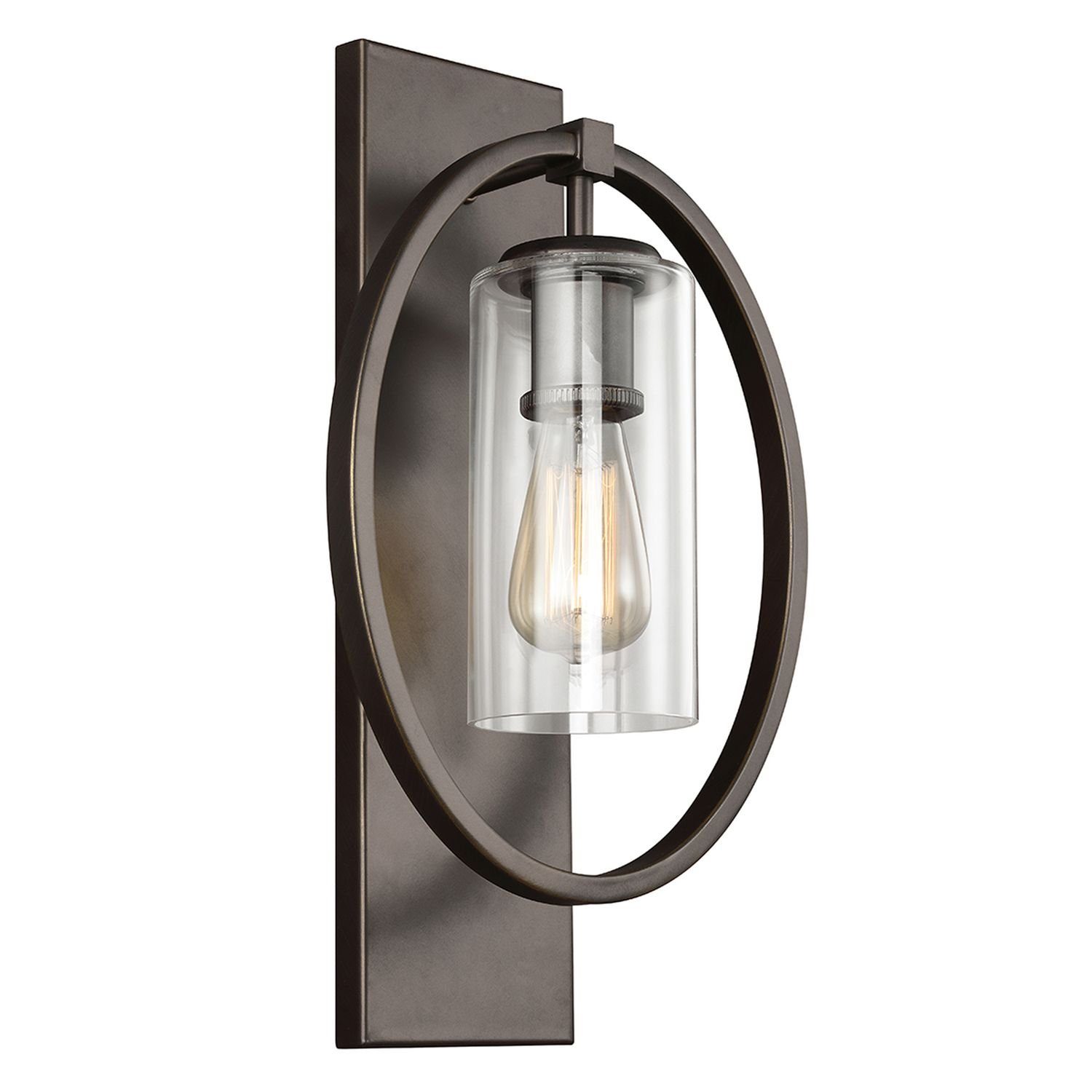 ohne Leuchtmittel, Glas E27 Wandleuchte Vintage Wandlampe Licht-Erlebnisse STRALING, Bronze Beleuchtung Metall