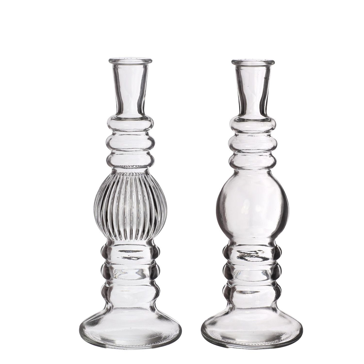 NaDeco Dekovase cm Set, Ø8.5 in "Florence" Glasvase Glasklar, h.23 2er Größe