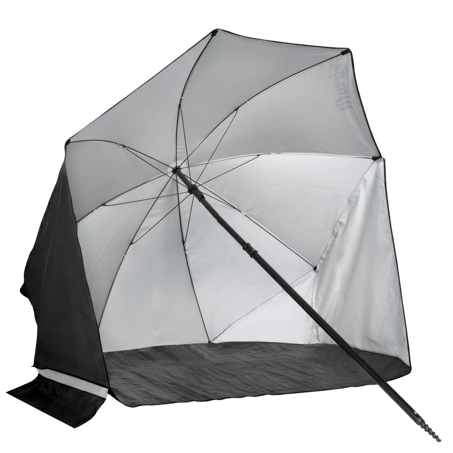VirtuFit Sonnenschirm VirtuFit Strandparasol mit Windschirm 160 cm Schwarz