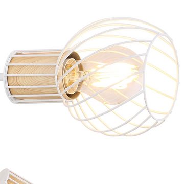 etc-shop LED Deckenspot, Leuchtmittel nicht inklusive, Decken Lampe Metall Leuchte Holz Beweglich Design Retro Wohn Zimmer