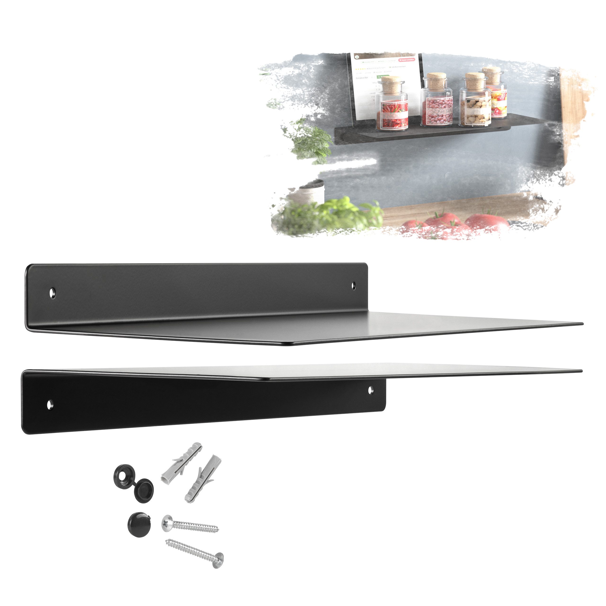 SO-TECH® Wandregal Wandboard HOVER-III 35 x 13 x 3 cm inkl. Befestigungsset günstig online kaufen