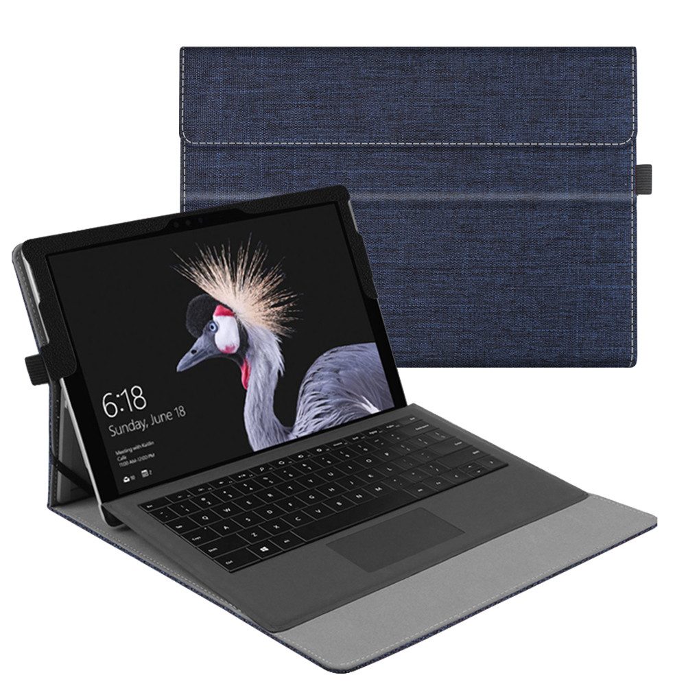 Fintie Tablet-Hülle für Microsoft Surface Pro 7+/ Pro 7/ Pro 6/ Pro 5/ Pro 4/ Pro 3 12,3'', Multi-Sichtwinkel Tasche Hülle aus Kunstleder, Type Cover kompatibel