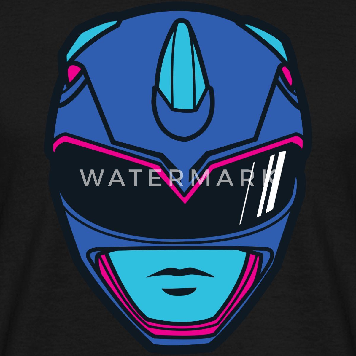 Spreadshirt T-Shirt Power Rangers Blauer Ranger Helm Männer T-Shirt (1-tlg)