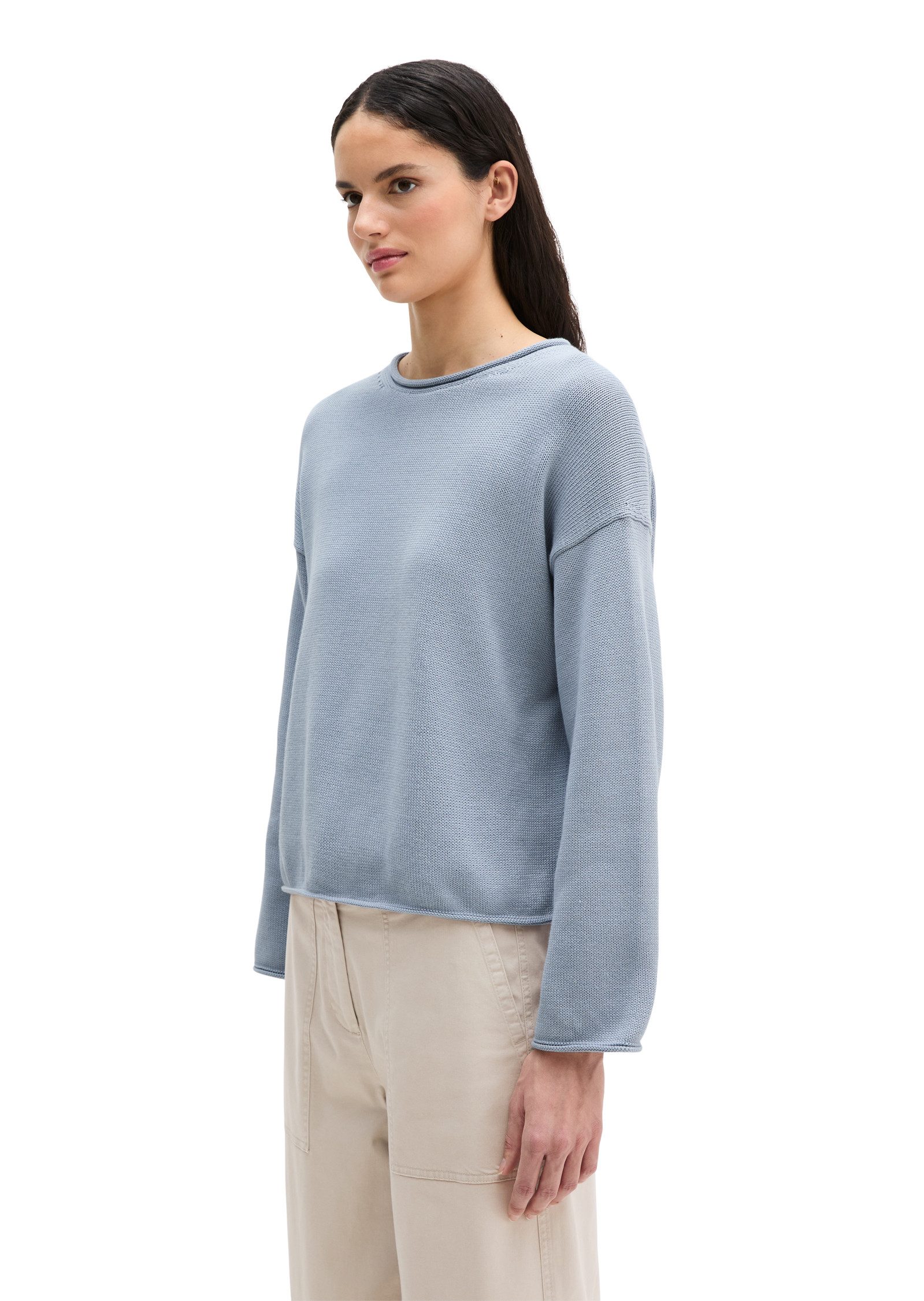 Marc O'Polo Strickpullover Heavy Weight Cotton, Loose Fit, Rollkanten an al günstig online kaufen