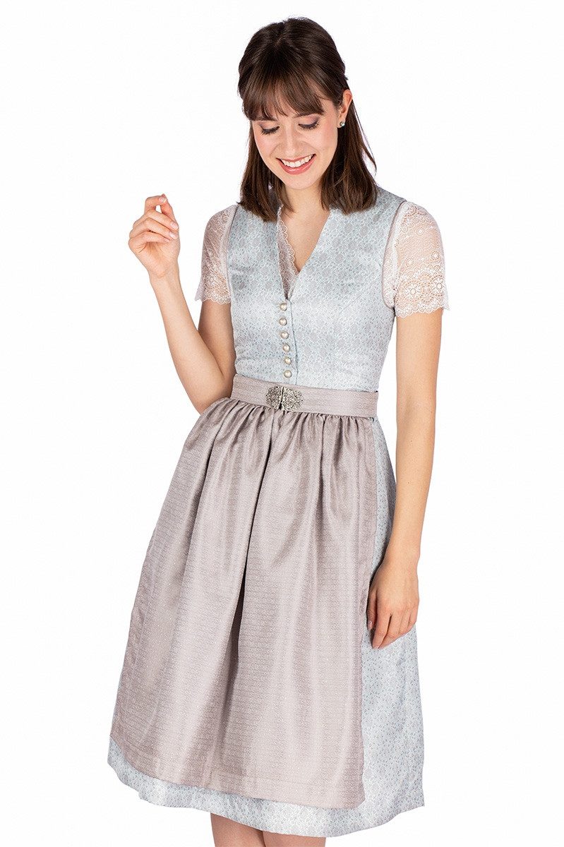 Dirndl Midi Dirndl 2tlg. - EDEN - eisblau/helltaupe