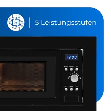 exquisit Einbau-Mikrowelle EMW 1770-G-D-030, 1050 Watt, 5 Leistungsstufen, Grill