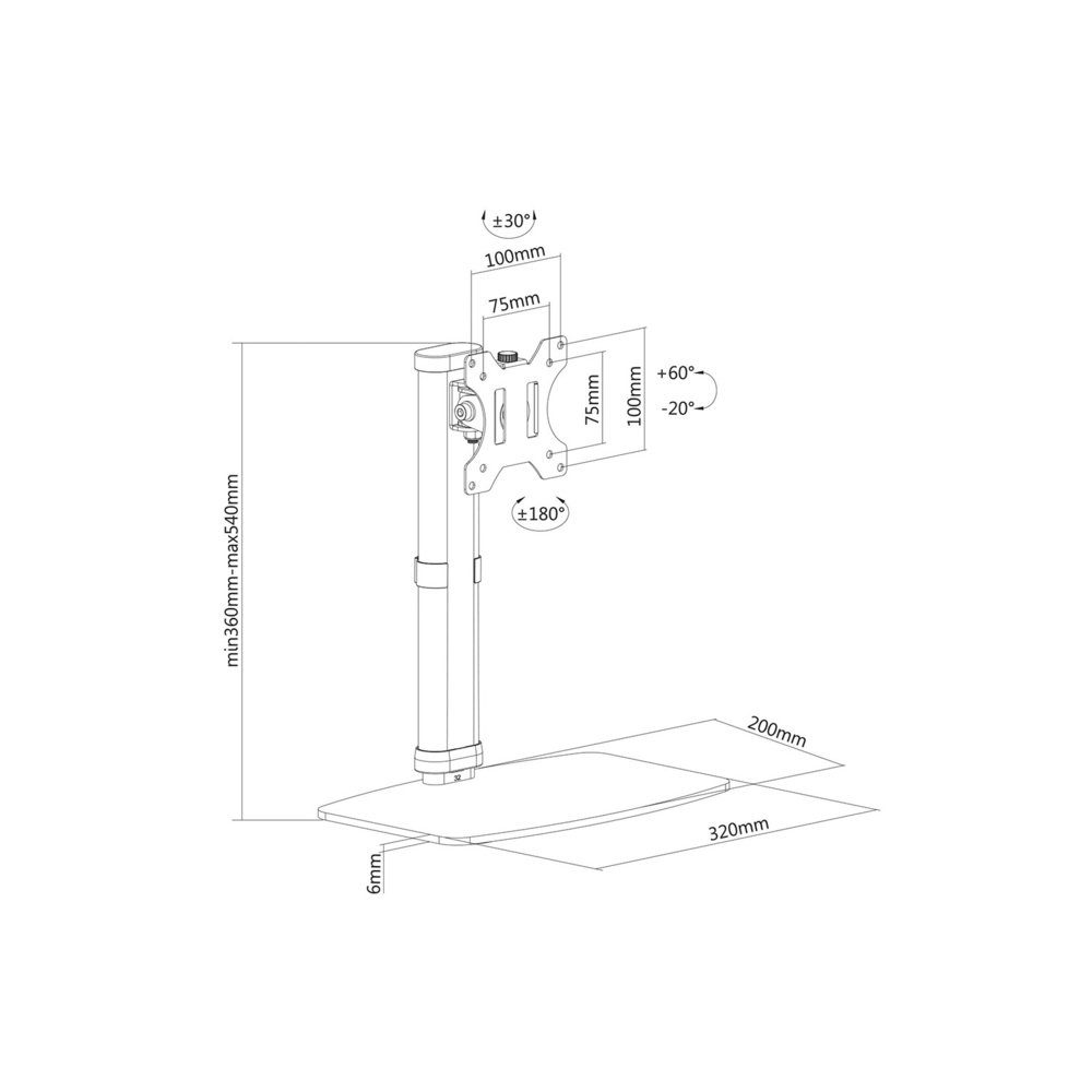Neomounts by Newstar Monitor-Halterung Neomounts Monitor-Tischhalterung FPMA-D890BLACK 1 Display(s) 25,4 cm