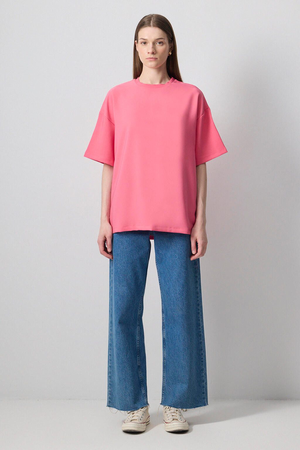 T-Shirt KURZÄRMELIGES CRÊPE-T-SHIRT
