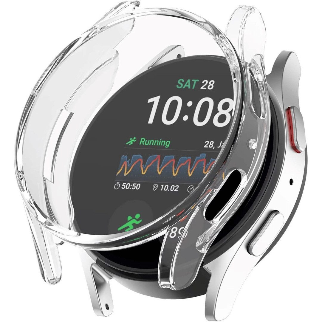 SmartUP Smartwatch-Hülle für Samsung Galaxy Watch 7 40mm / 44mm Schutzglas Display Case Tasche, kompletter Rundumschutz
