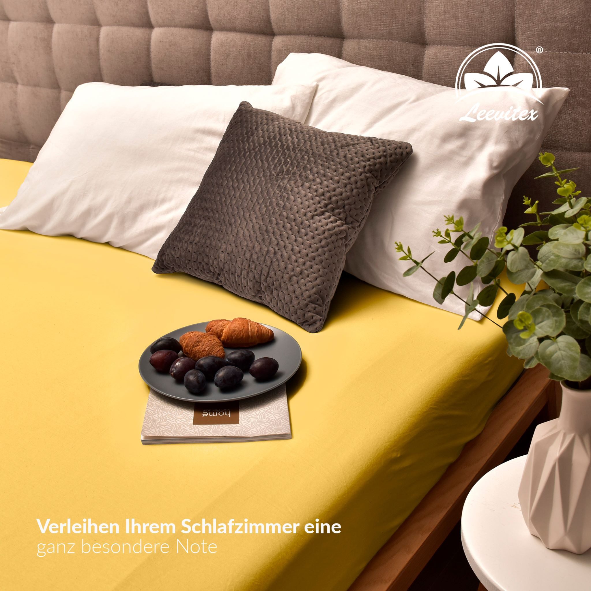 leevitex® Spannbettlaken verschiedene Größen, Stoffgewicht 170 g/m², 40 cm Steghöhe, Jersey, Gummizug: rundum, (1 Stück), verschiedene Farben, OEKO-TEX® STANDAR – Bild 5 von 5