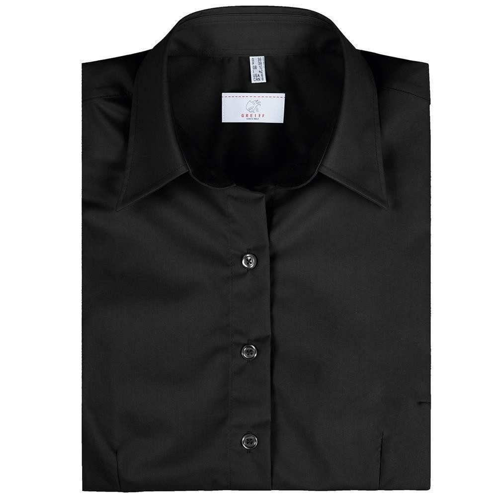 GREIFF Kurzarmbluse Greiff Corporate Bluse Damen BASIC Regular-Fit Schwarz günstig online kaufen