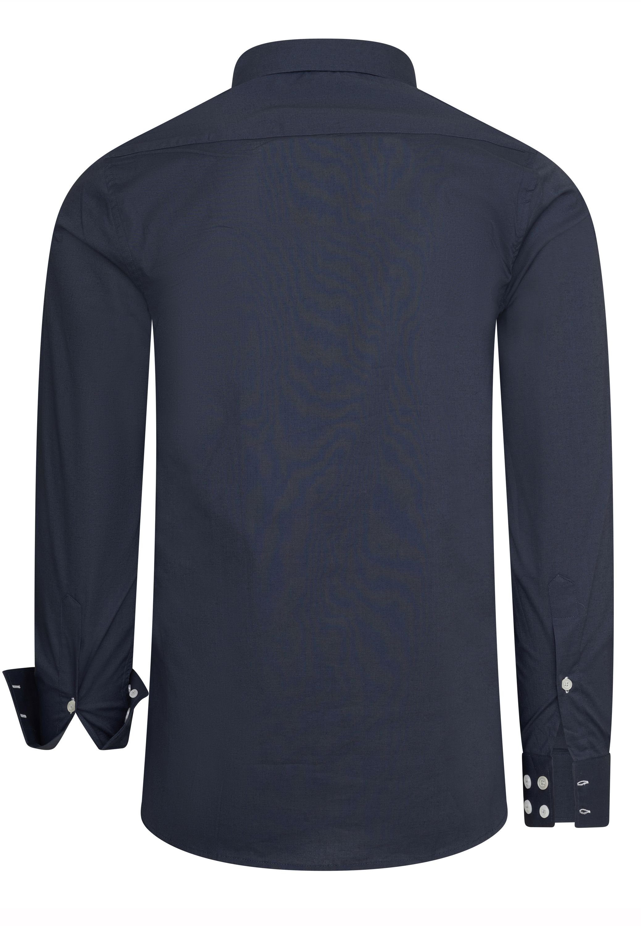 Rusty Neal Langarmhemd mit trendigem Doppelknopf-Verschluss günstig online kaufen