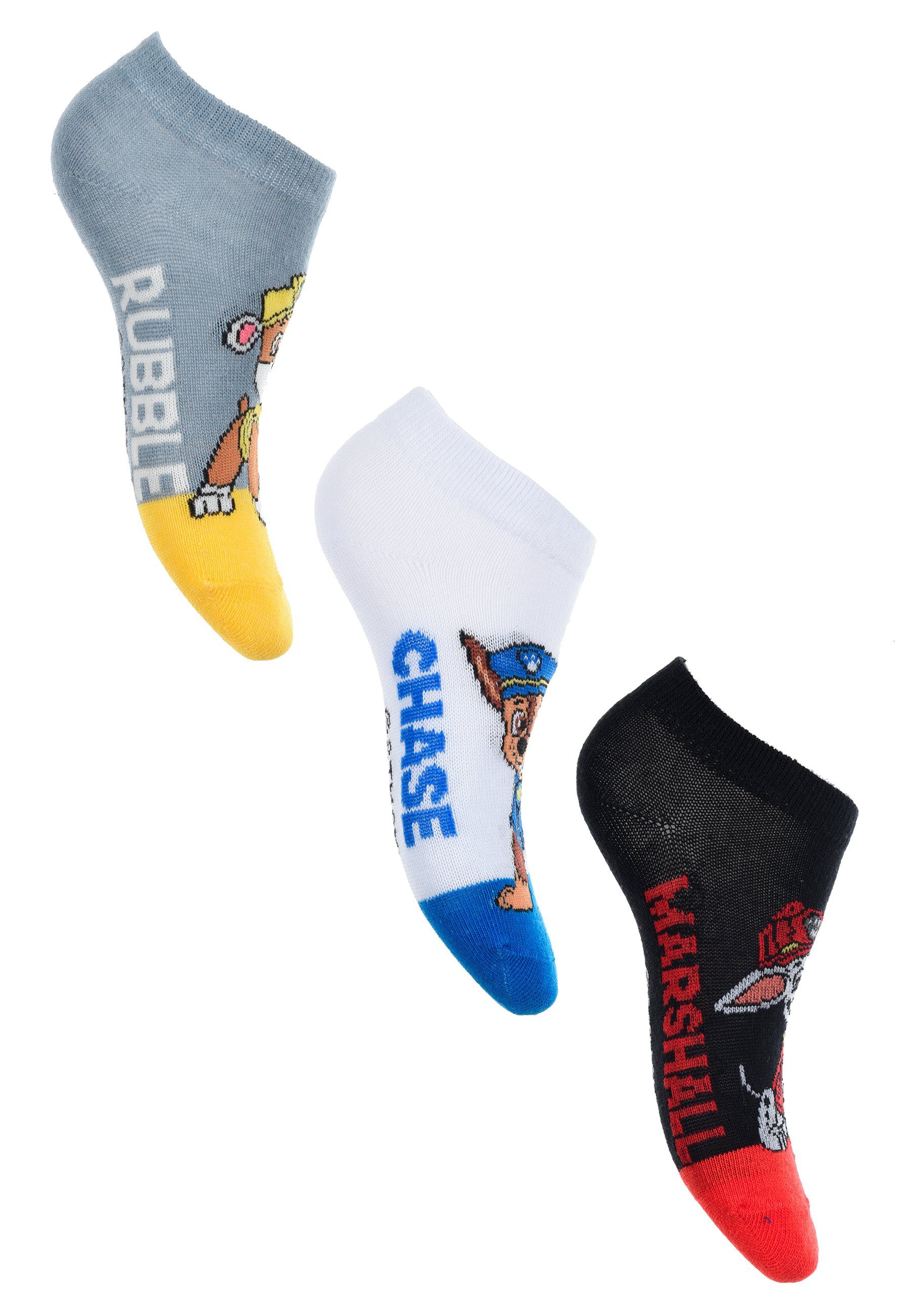 (3-Paar) Strümpfe Chase Jungen Rubble PATROL PAW Sneaker Kinder Marshall Socken Sneakersocken