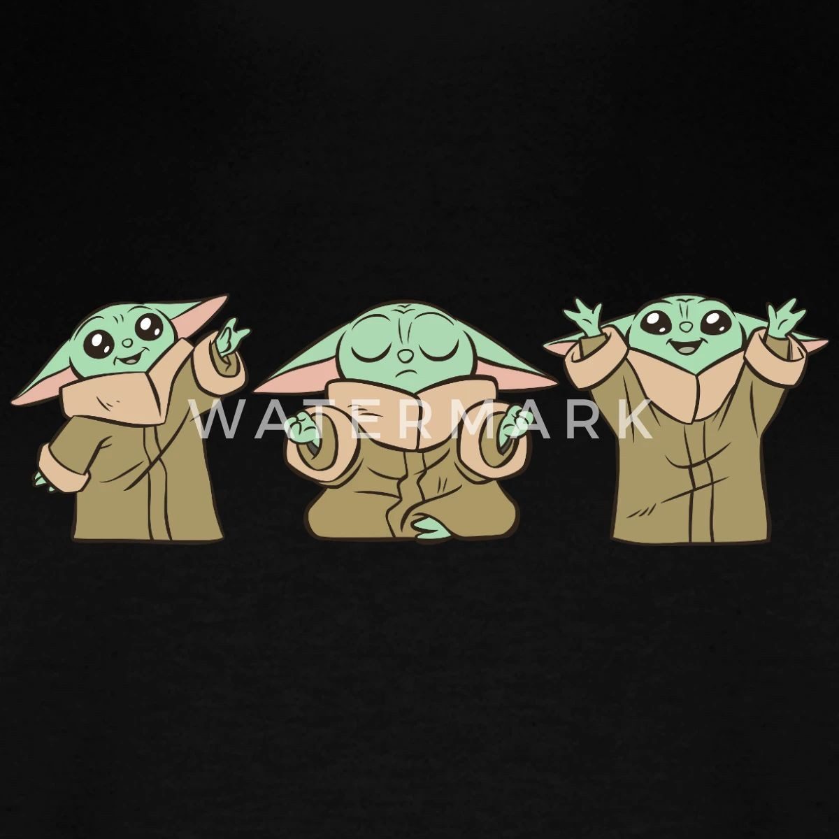 Spreadshirt T-Shirt Star Wars: Mandalorian Grogu Posen Relaxed Fit Unisex T-Shirt (1-tlg)