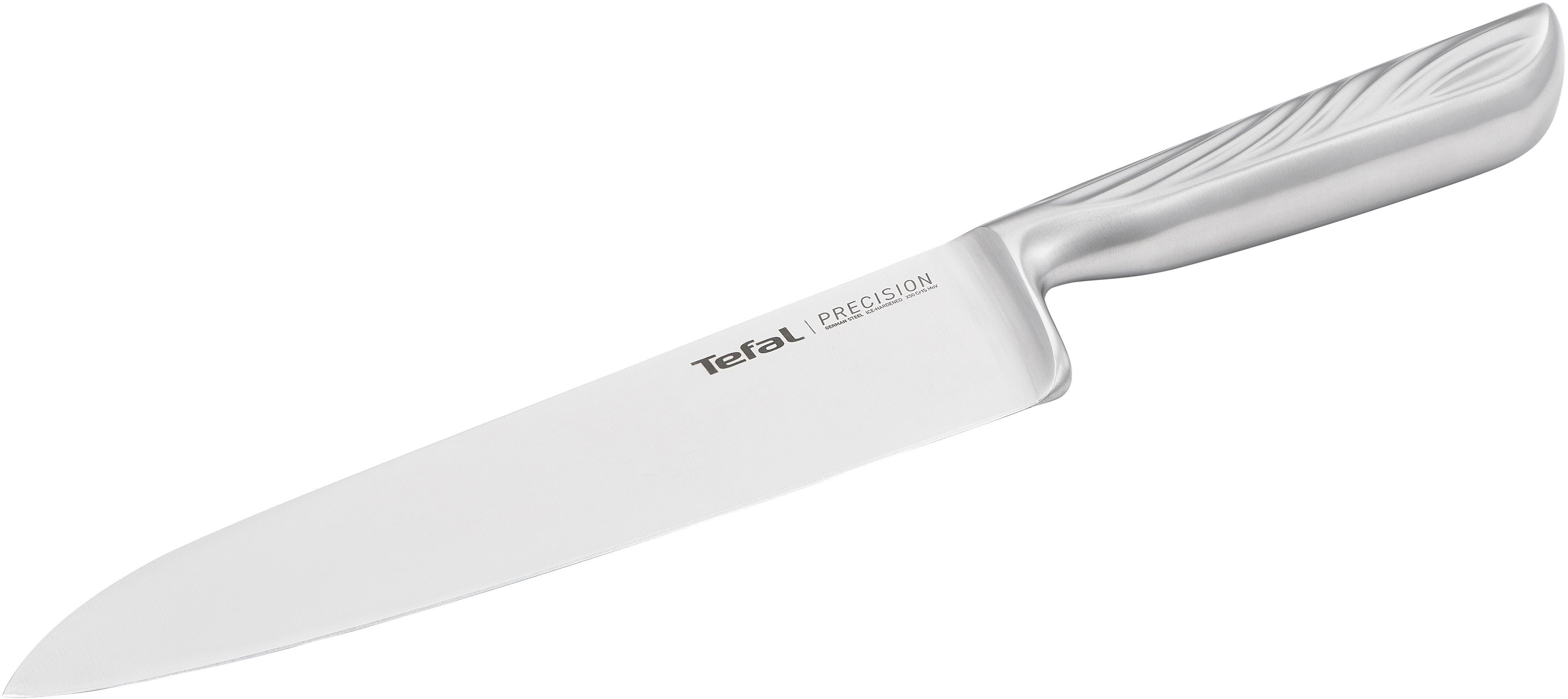 Tefal Kochmesser Precision, 20 cm, 22°-Klingenwinkel, Eishärtungstechnologie, Wellenmuster