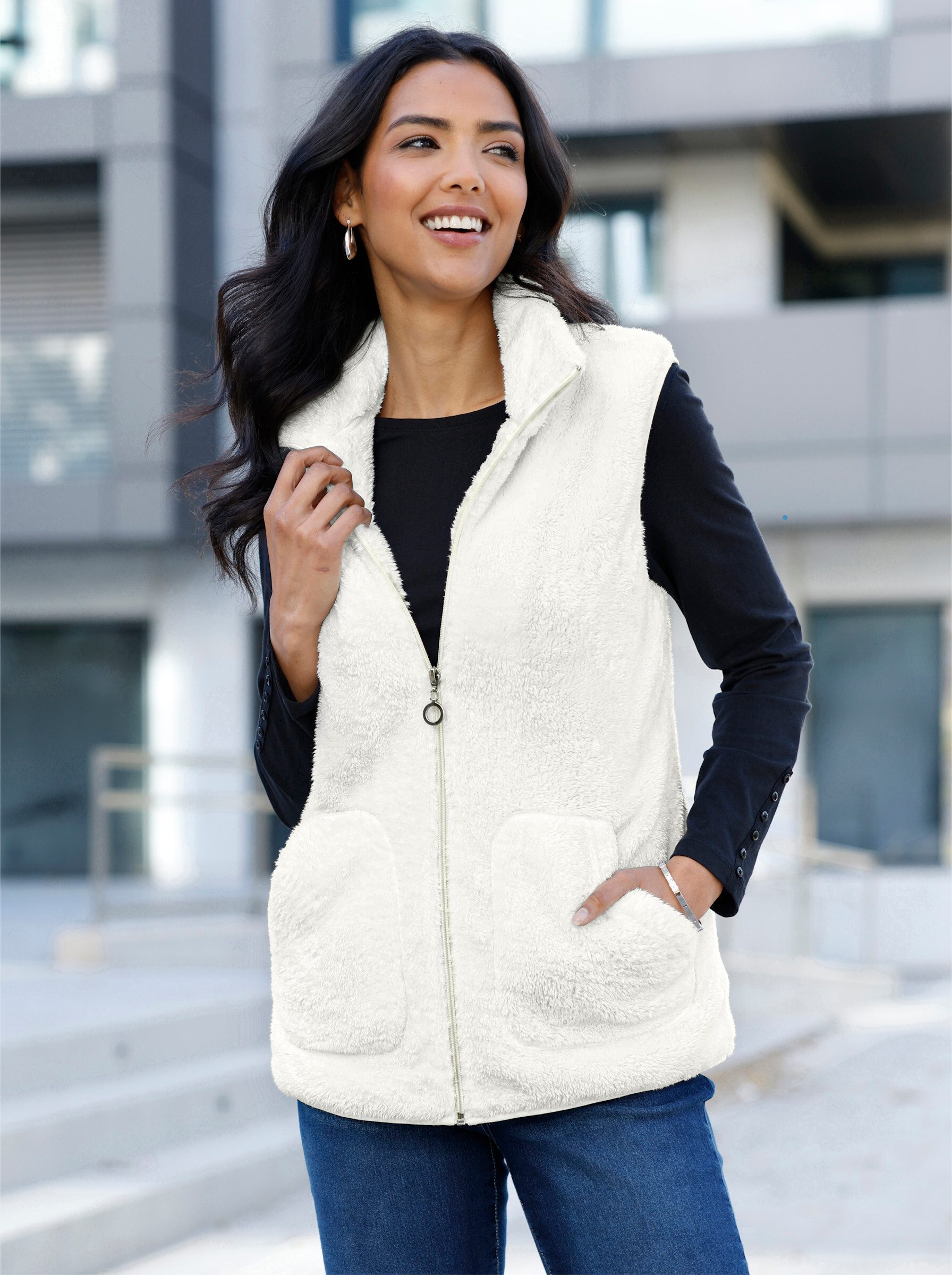Sieh an! Fleeceweste Fleece-Weste Länge ca. 70 cm – Bild 3 von 5