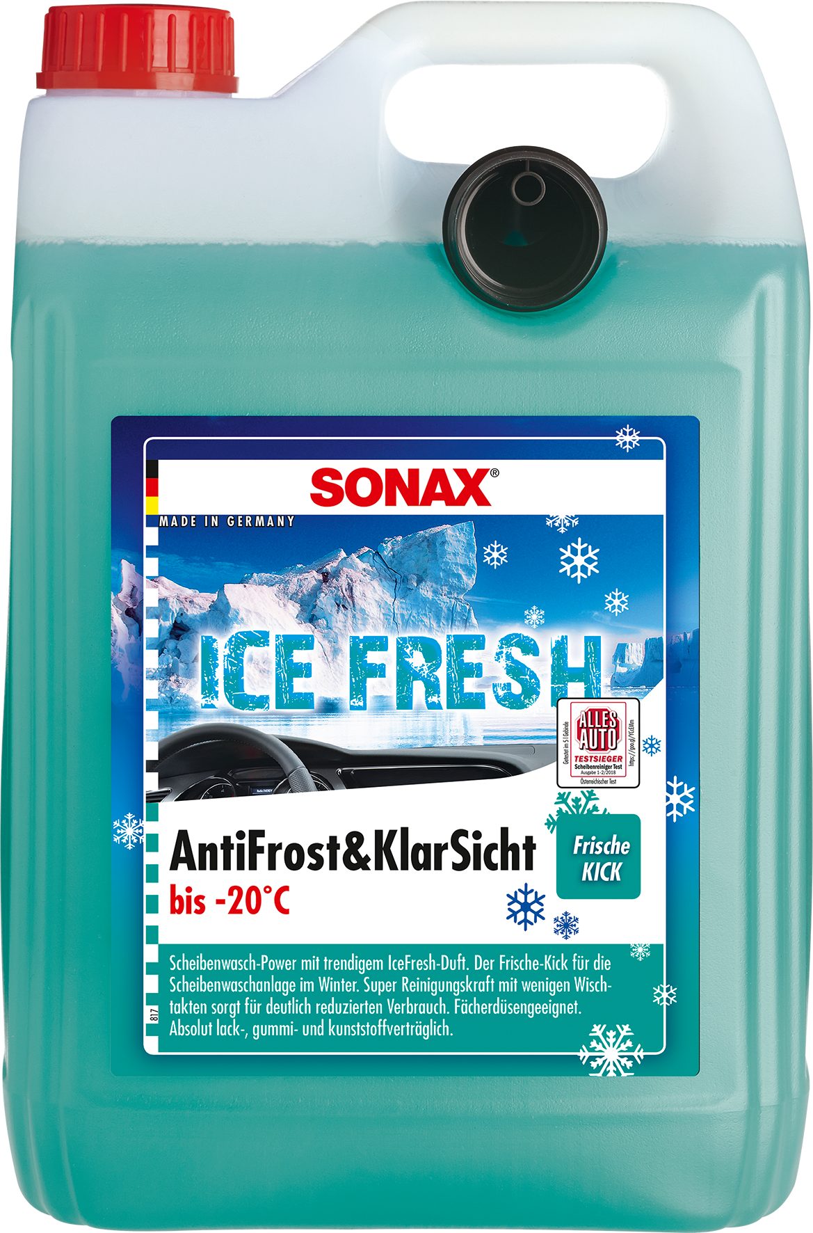 SONAX AntiFrost + KlarSicht Gebrauchsfertig bis -20°C IceFresh 5 L Auto-Reinigungsmittel