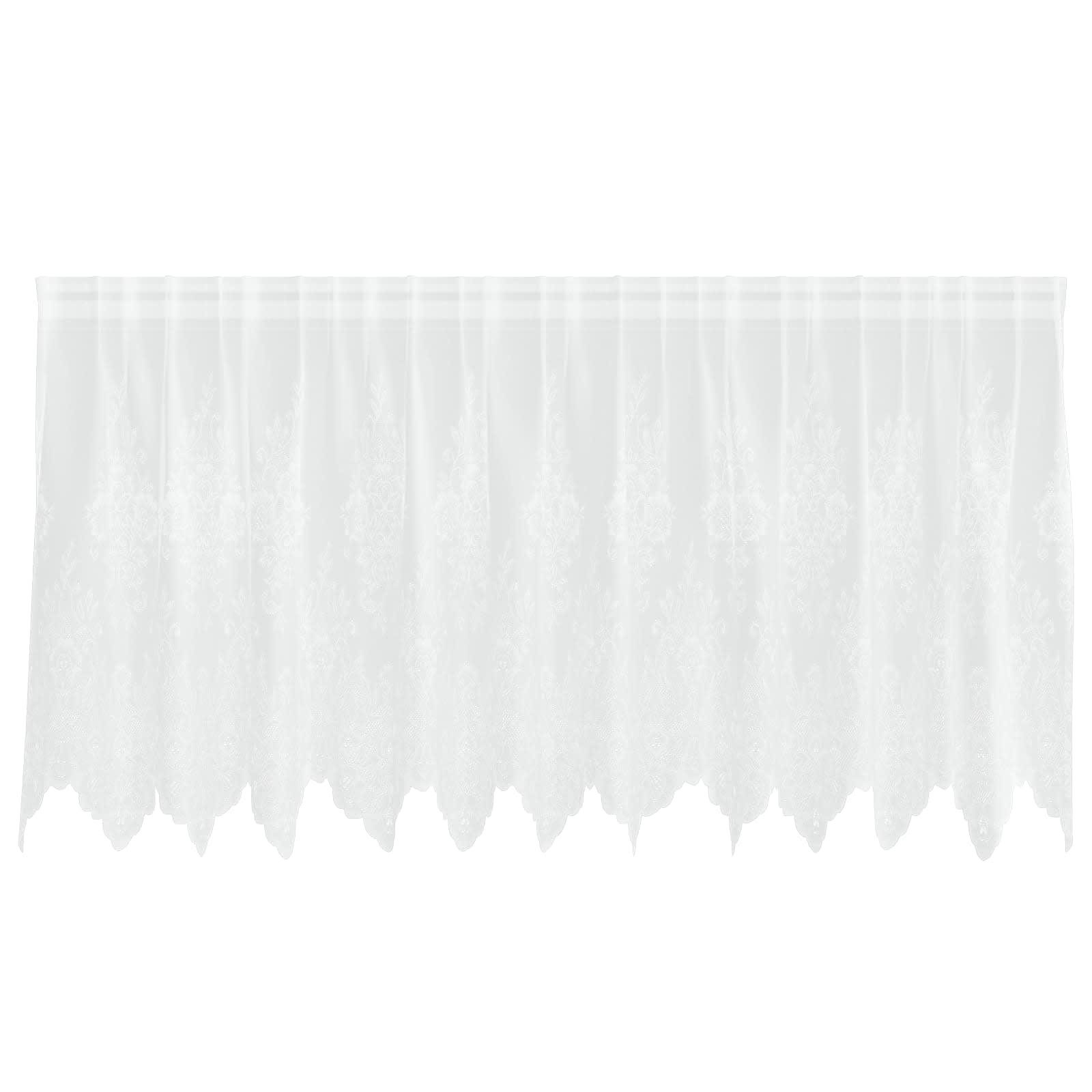 vidaXL Vorhang Spitzenvorhang mit Vorhängen Floral Weiß 120 x 300 cm Polyester (1 St), Polyester