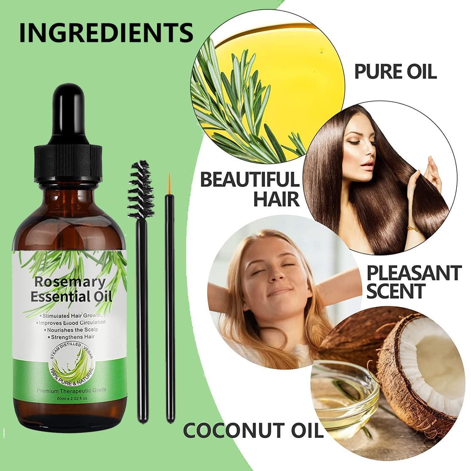 LuxusKollektion Kopfhaut-Pflegeöl Rosmarinöl Haare Haarwuchs Wimpern Kopfhaut 60ml 29.5 ml (2er Pack)