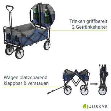 Juskys Bollerwagen, 100 kg Tragkraft, Transportwagen faltbar, Einkaufen & Outdoor