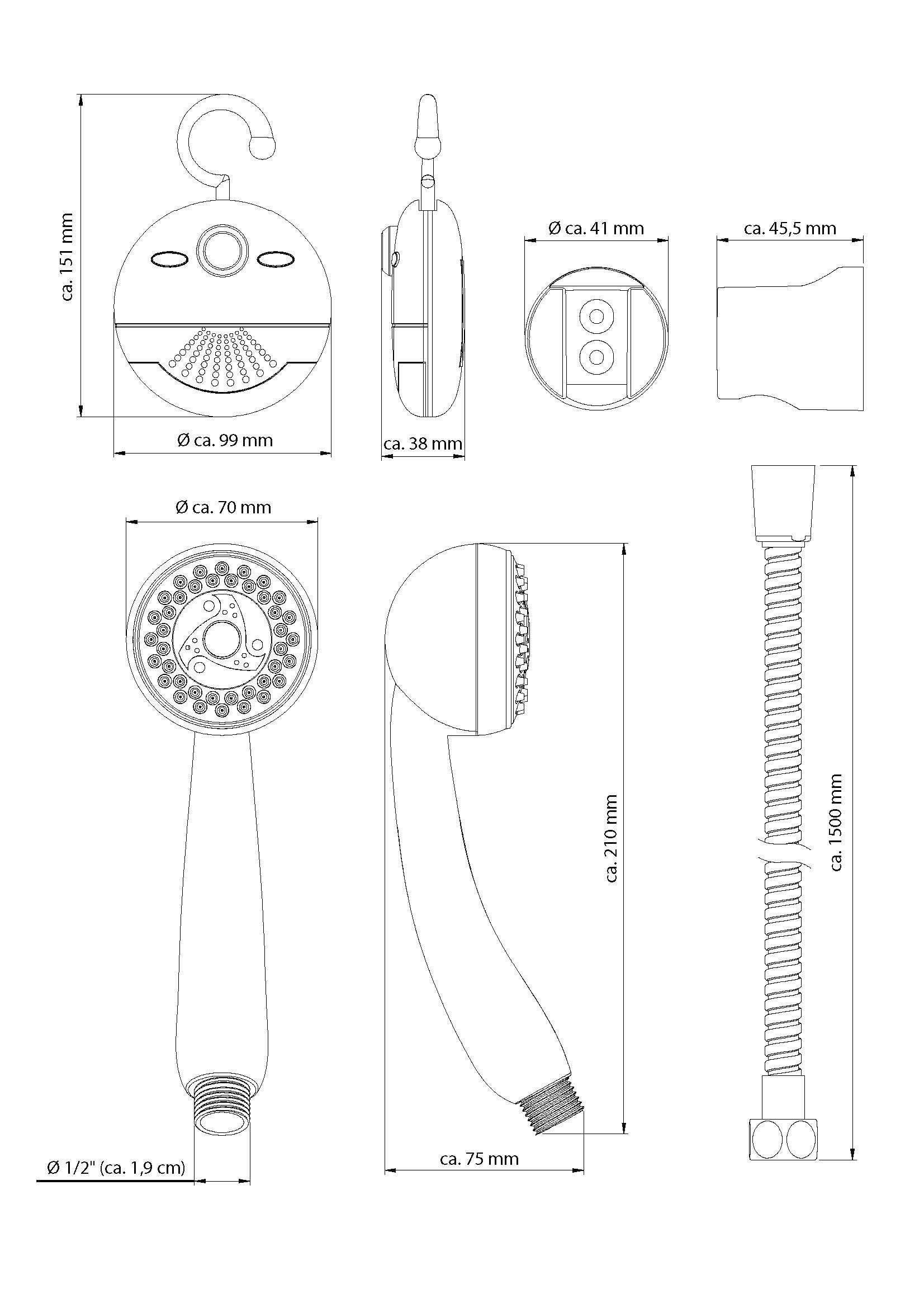 Kirchhoff Handbrause SHOWER & SWING, mit Duschradio
