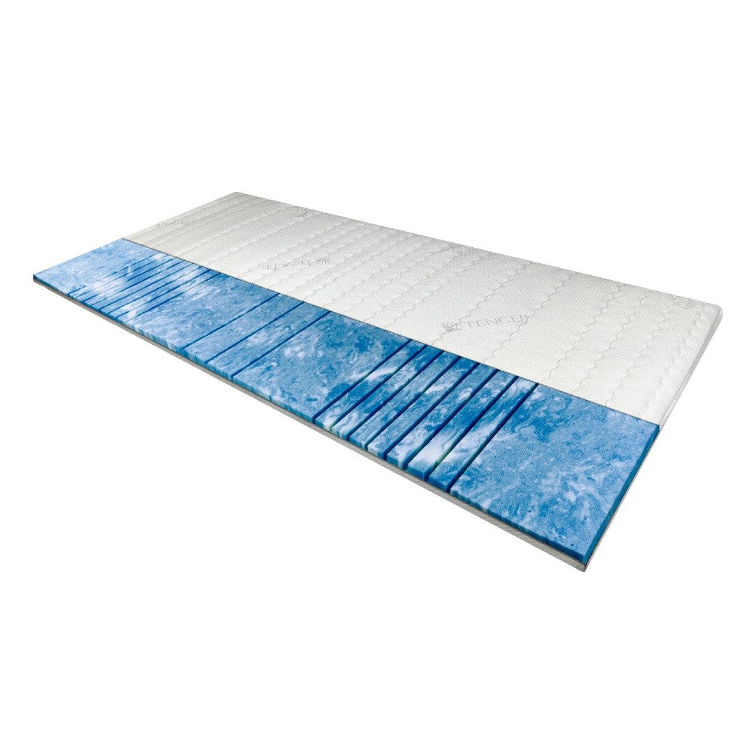 AM Qualitätsmatratzen, Topper 7-Zonen Memory Foam Gelschaum-Topper, Optimale Druckentlastung, RG50, 8 cm hoch, Gelschaum, 80x200 cm