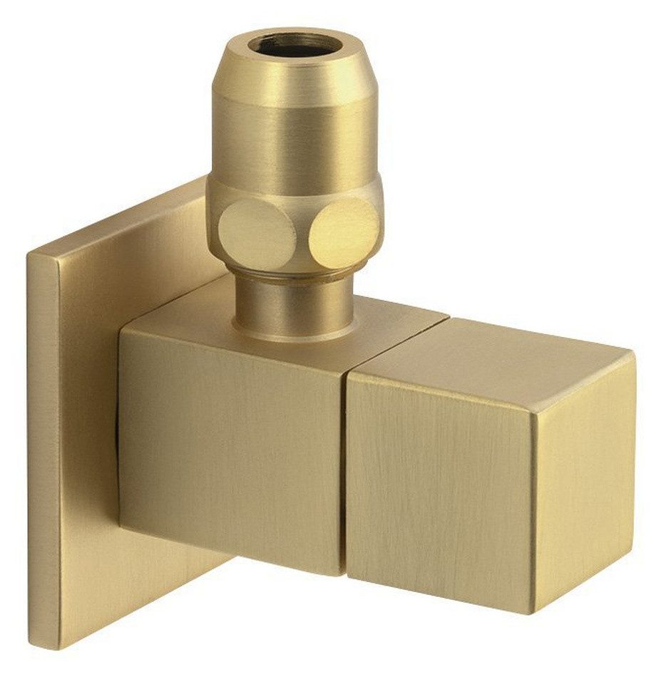 Umsteller Eckventil mit Nuss, Quadratisch, 1/2"x 3/8", Gold matt