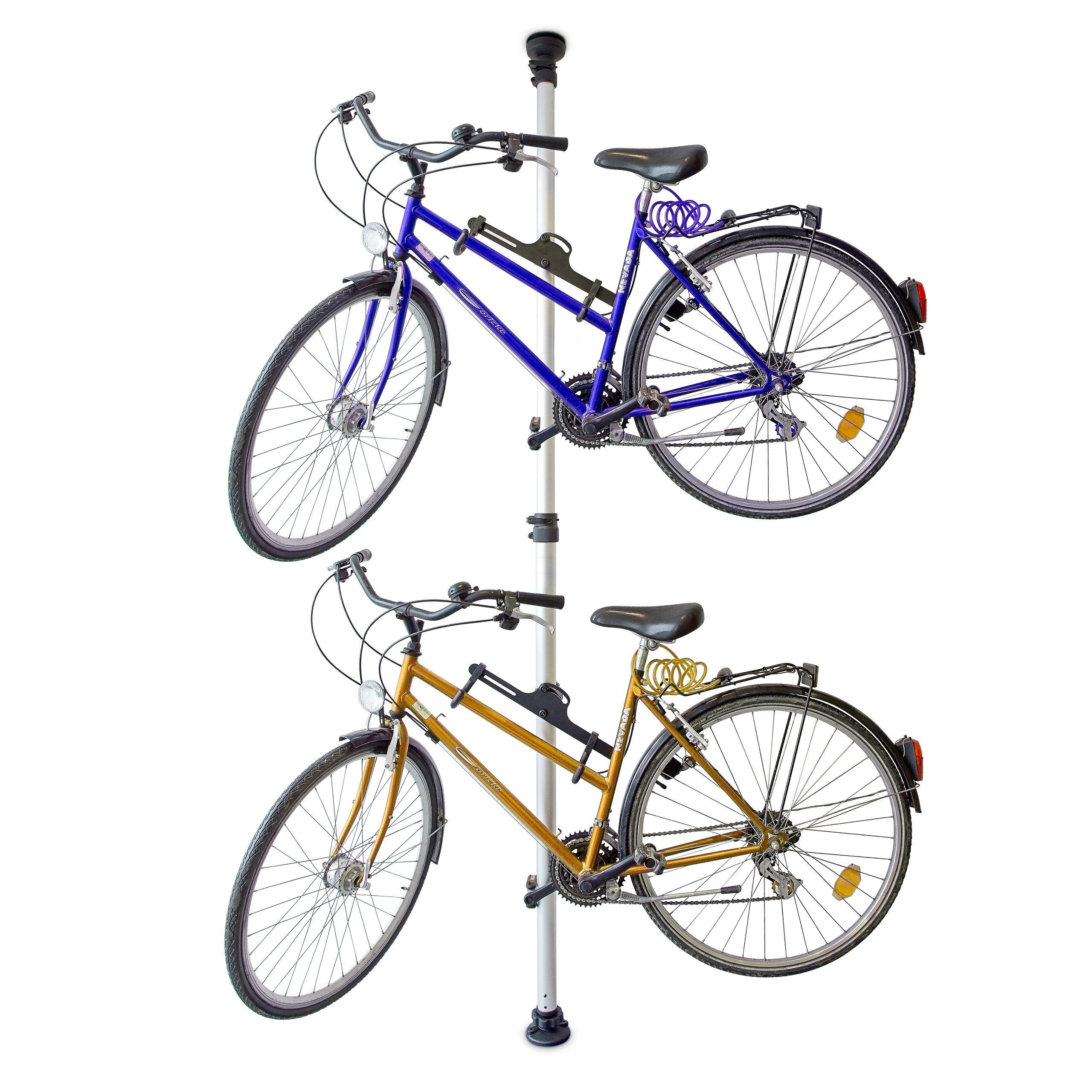 relaxdays Fahrraddeckenhalterung Teleskop Fahrradhalterung für 2 Räder (1-tlg)