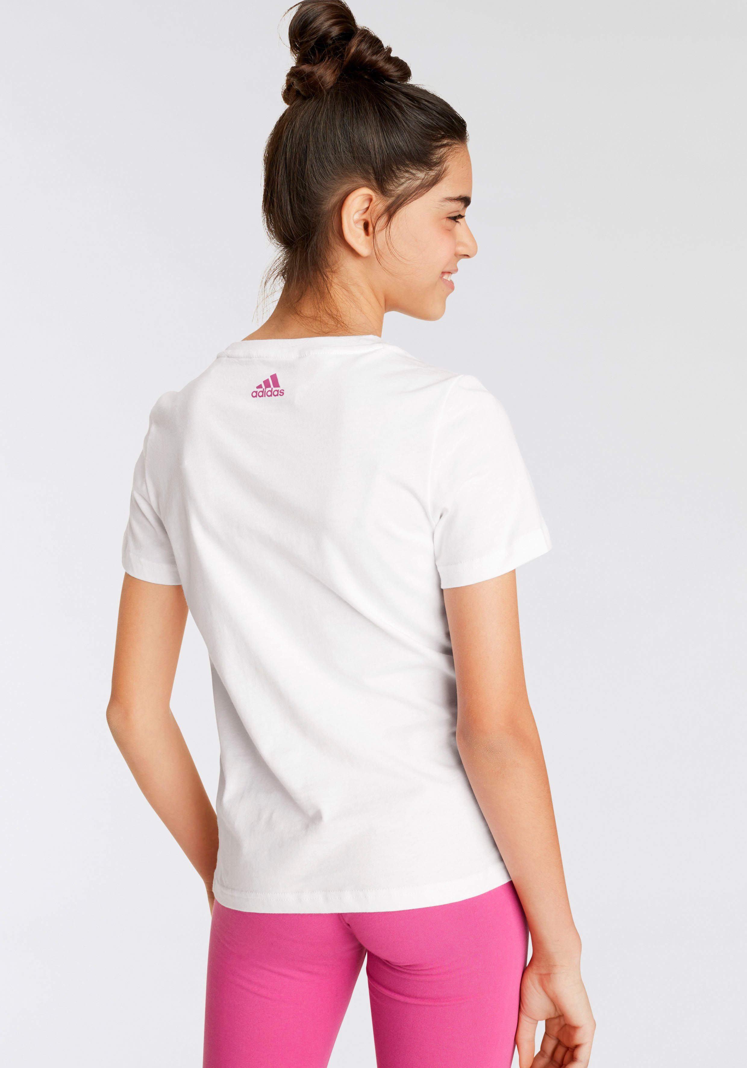 adidas Sportswear T-Shirt G LIN Semi White Lucid / Fuchsia T