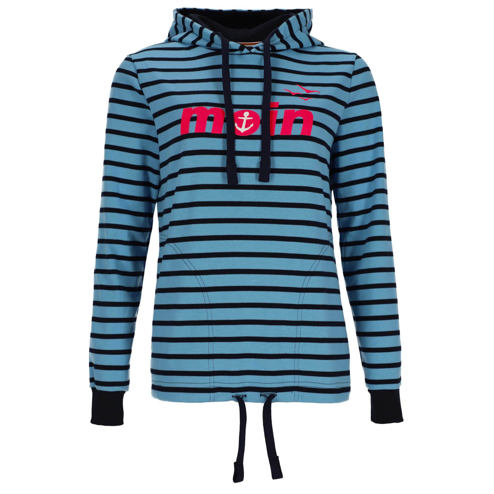 modAS Kapuzenshirt 29025 Damen Langarm-Shirt Moin-Print mit Streifen - Shir günstig online kaufen