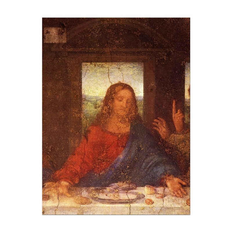 Bilderdepot24 Leinwandbild Alte Meister - Leonardo da Vinci - Das Abendmahl - Jesus Detail, Menschen